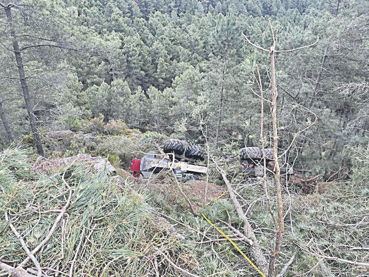 El penúltimo accidente de tractor en la provincia, ocurrido en mayo en Monterrei.