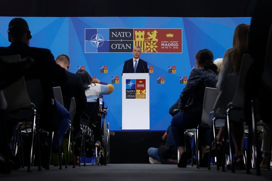 El secretario general de la OTAN, Jens Stoltenberg, en la primera jornada de la cumbre
