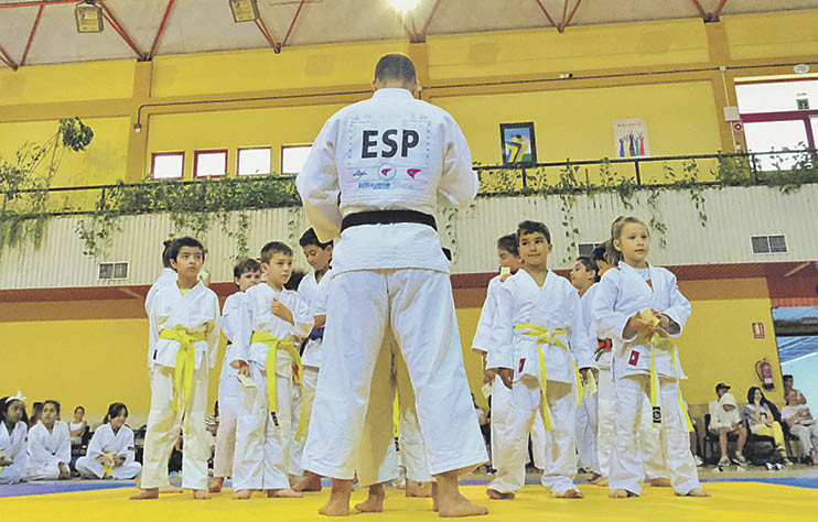 Los jóvenes judokas, en el Pazito.