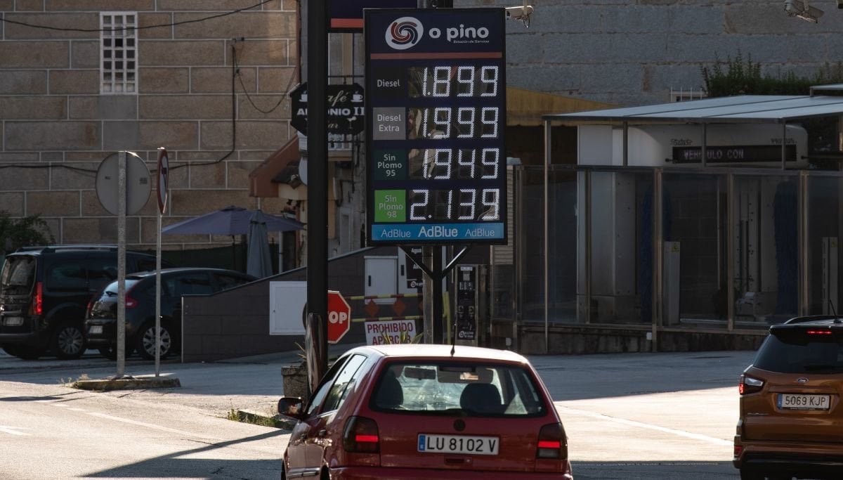 Marcador dos prezos do combustible na gasolinera de O Pino. FOTO: ÓSCAR PINAL