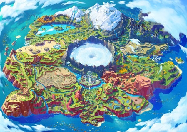 Mapa del nuevo juego de Pokémon.