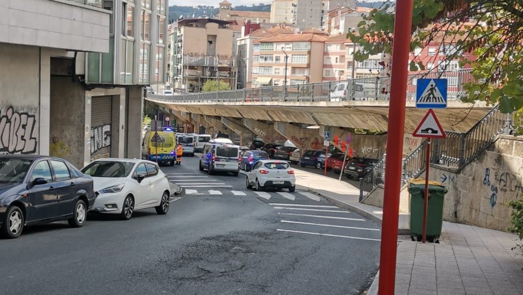 Accidente de un ciclista en Ourense