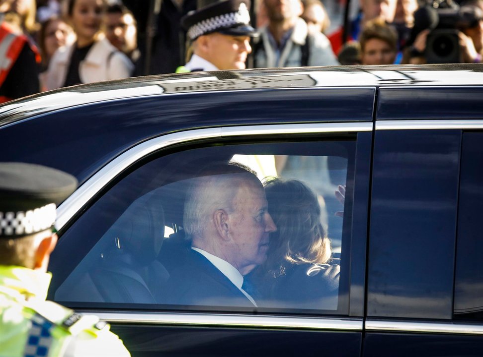 Joe Biden en Londres, donde va a asistir al funeral de Isabel II (EFE)