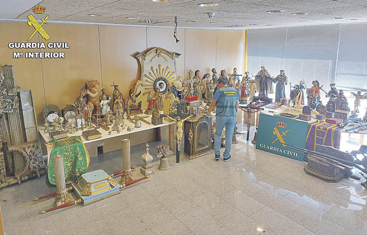 Obras de arte sacro recuperadas en la Operación Cinquecento -Templo Sagrado, de la Guardia Civil.