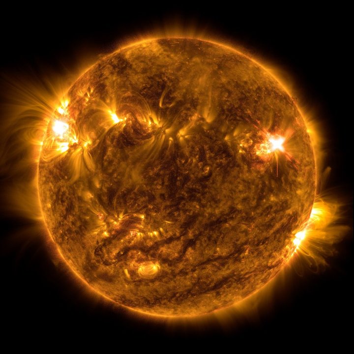 La imagen del Sol compartida por la NASA.