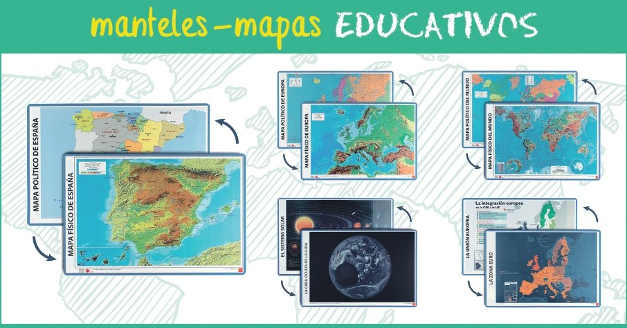 Los manteles educativos con mapas.