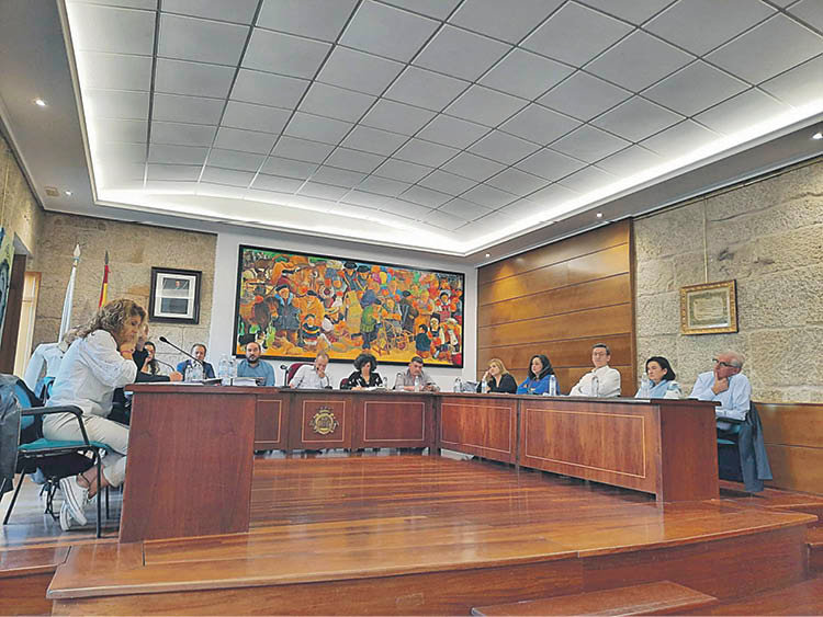 La Corporación municipal de Carballiño, en la anterior sesión de pleno. S.P.