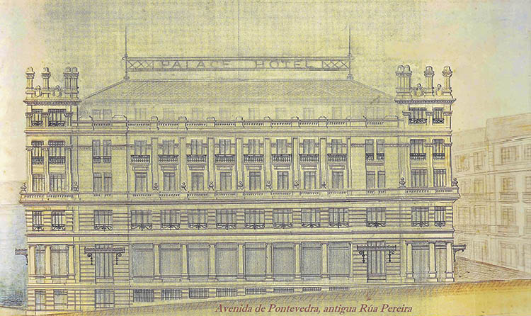 Hotel Balneario y Palace Hotel. Dos edificios con diferente fortuna, uno no llego a construirse y el otro aún hoy luce, pero con un uso muy diferente. 1925. (A.M.Ou).