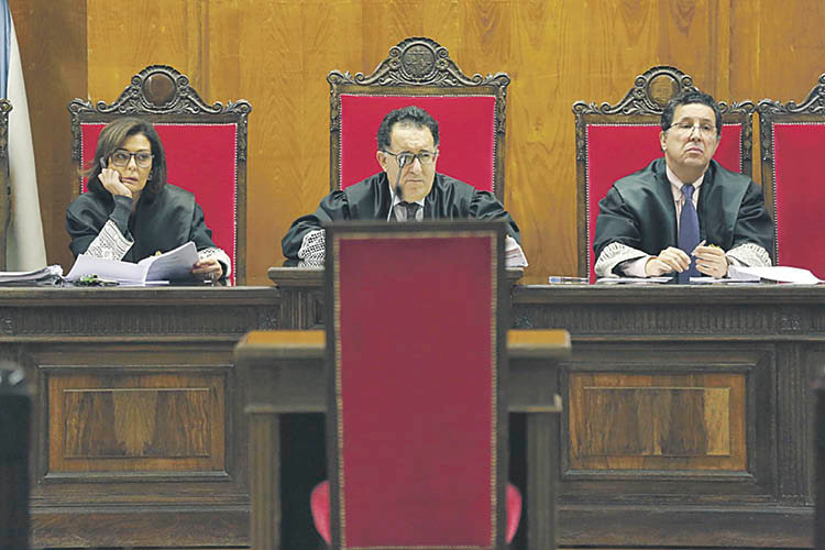Tres de los magistrados de la sala penal de Ourense.