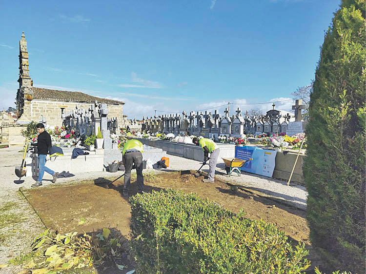Exhumación en el cementerio de Celanova.