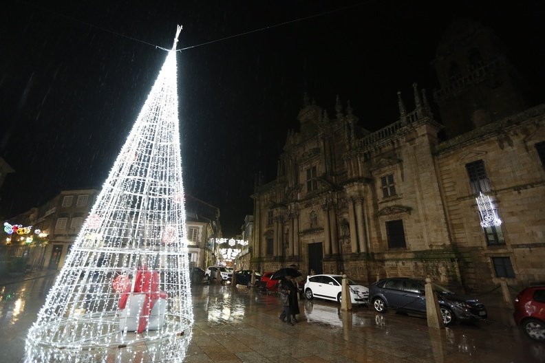 Baixa limia. 15/12/2019. Especial de Nadal con iluminación en la Baixa Limia. En la foto Celanova.
Foto: Xesús Fariñas