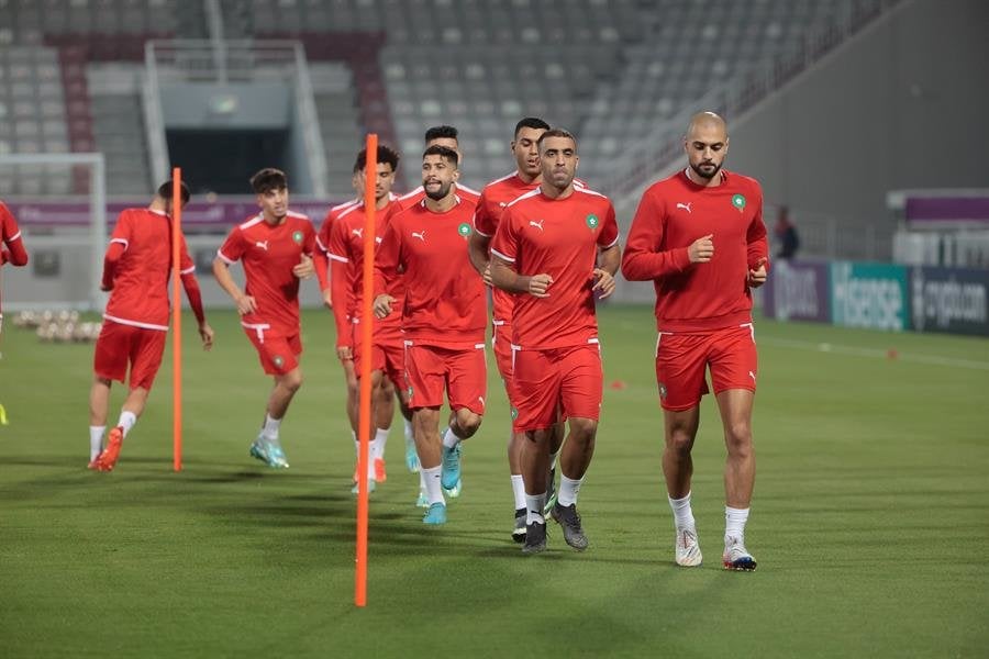 Entrenamiento de la selección de Marruecos (EFE).