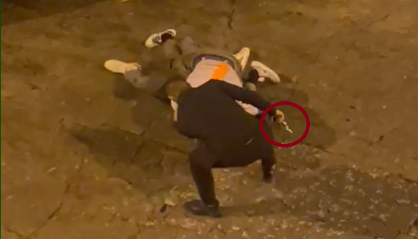 Captura del vídeo de la pelea de O Couto.