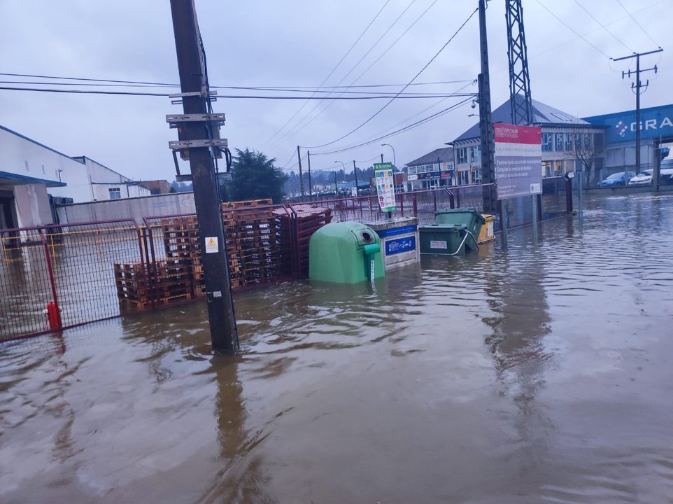 Inundaciones en Salceda de Caselas (Pontevedra) este lunes. Foto: EuropaPress.