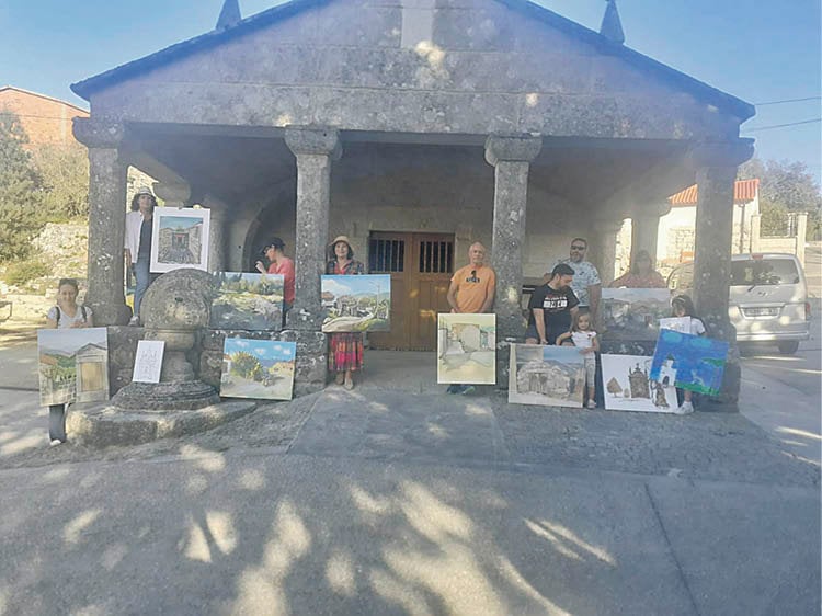Participantes de una jornada de pintura rápida en Puxedo. P.R.