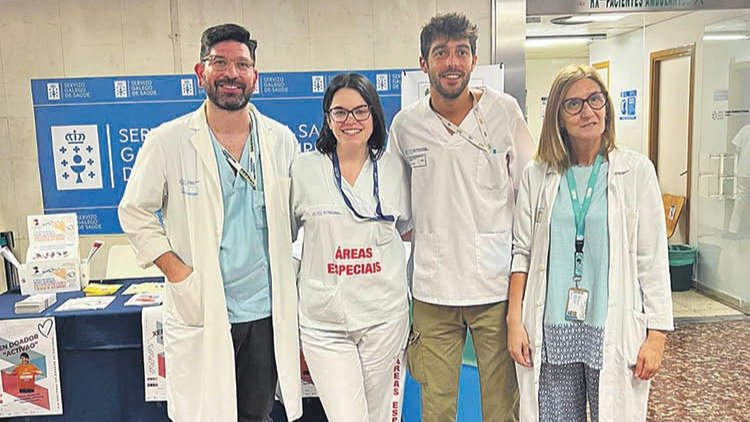El equipo de coordinación de Trasplantes de Ourense. Jesús Priego, el coordinador, a la izquierda.
