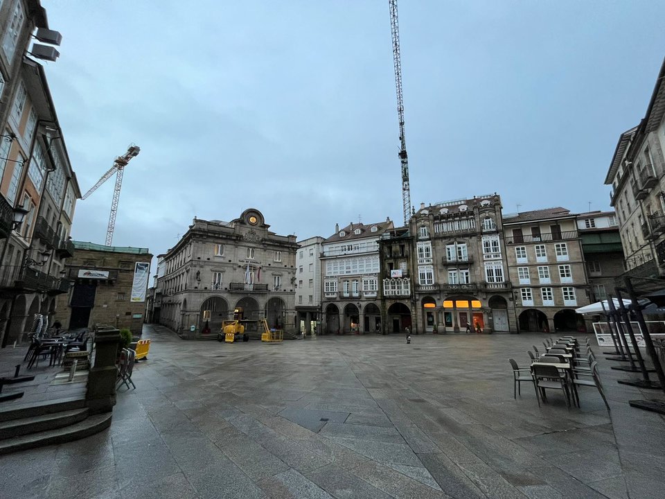 La Plaza Mayor de Ourense, sin carpa (Xesús Fariñas).
