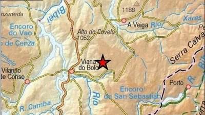 Epicentro del terremoto en Viana.
