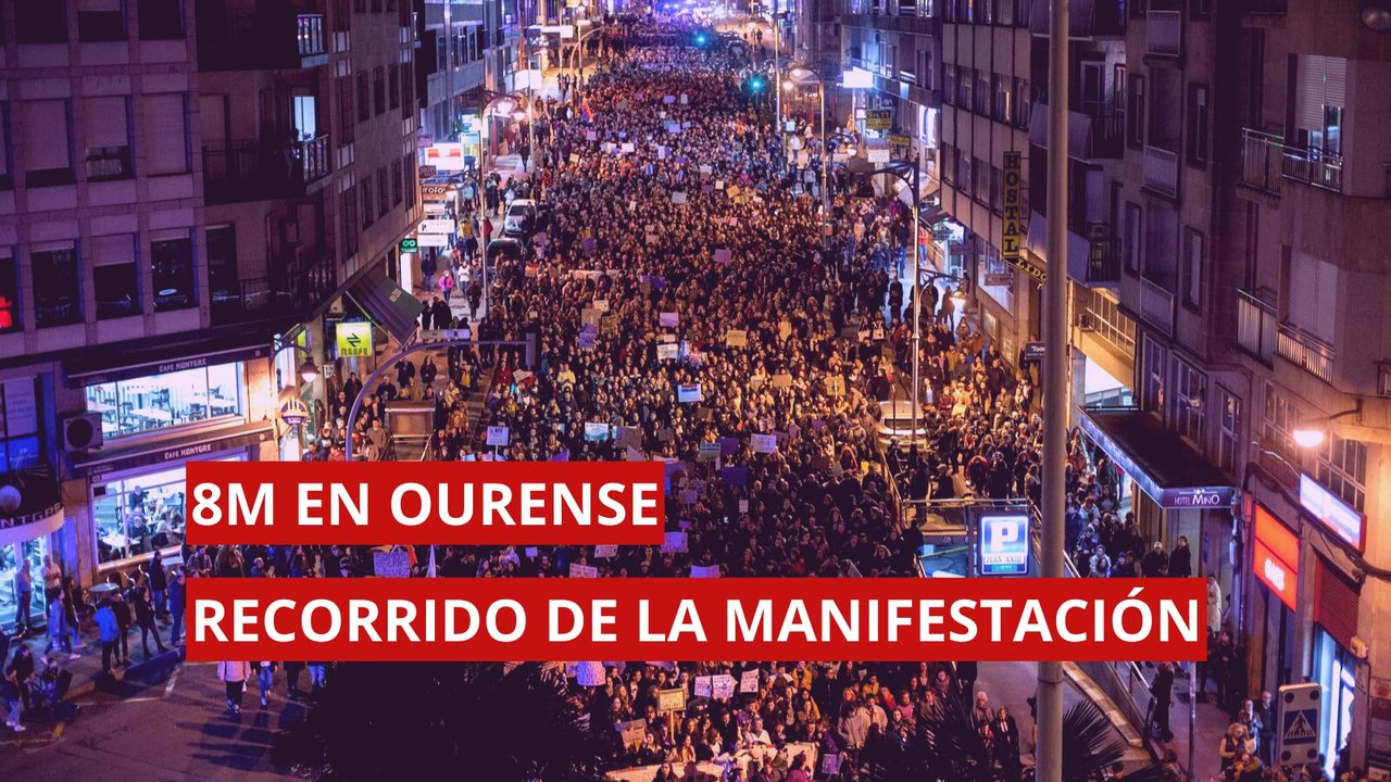 Recorrido de la manifestación del 8M en Ourense