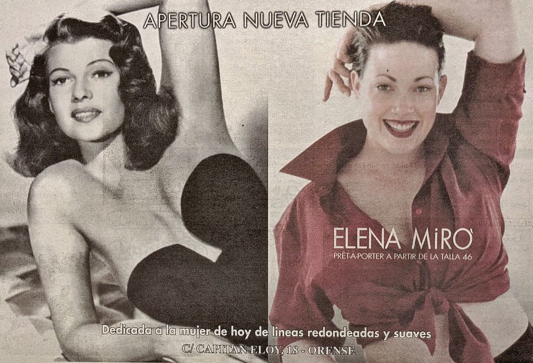 (2) Publicidad de la apertura de tienda de Elena Miró en 1998.