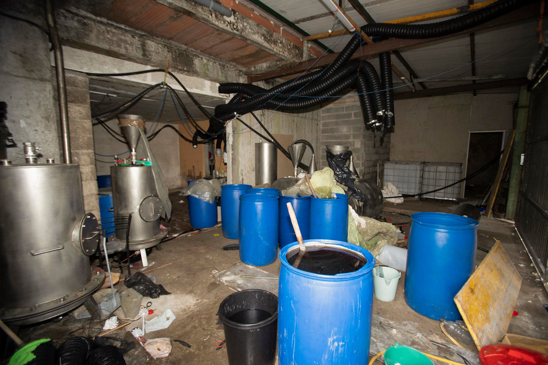 Laboratorio de cocaína desarticulado en Cerdedo-Cotobade (FOTO: EFE).