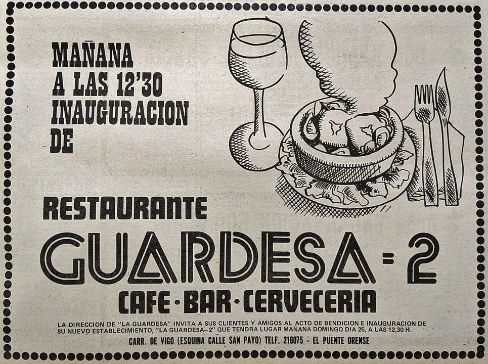(2)Publicidad de la inauguración de La Guardesa 2 en 1973.