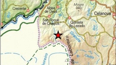 Epicentro del terremoto en Quintela de Leirado.