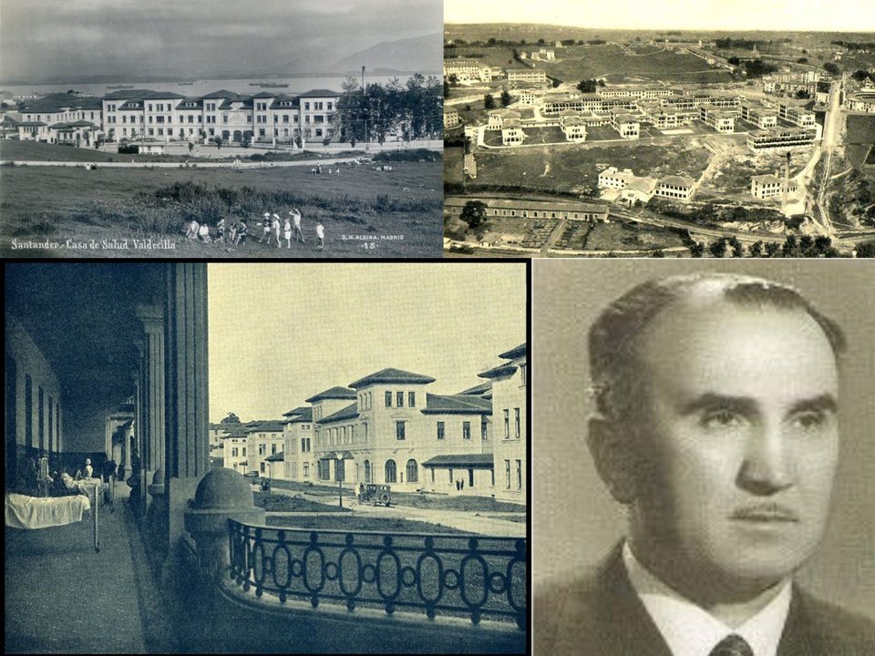 O Hospital de Valdecilla recén construído, cando o doutor Lamelas se fixo cargo do servizo de cardioloxía (1930).