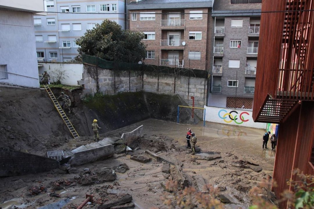 Estado del patio, tras la caída del muro el 1 de marzo.