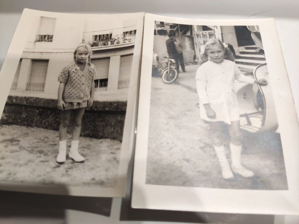 Las fotografías de la niña ourensana hallada 50 años después.