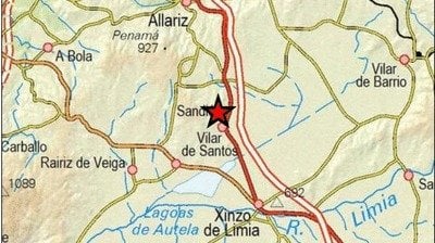 Epicentro del terremoto registrado en Sandiás.