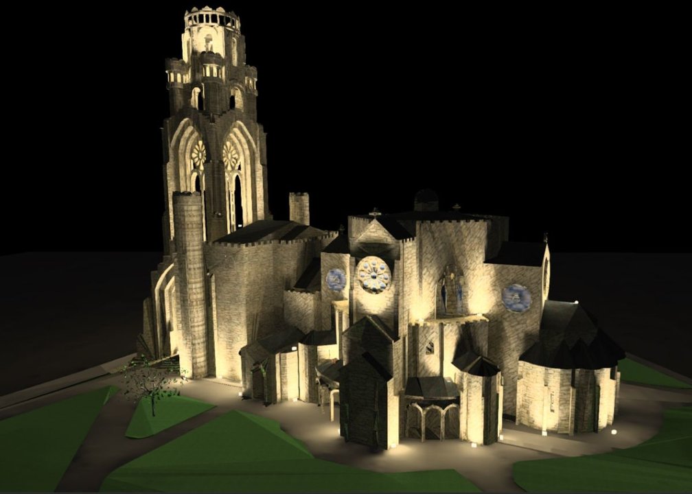 Imagen de cómo será la iluminación del Templo da Veracruz.