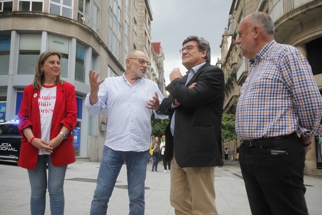 González, Rodríguez, Escrivá y Fernández Morgade, ayer por la tarde en el Paseo.
