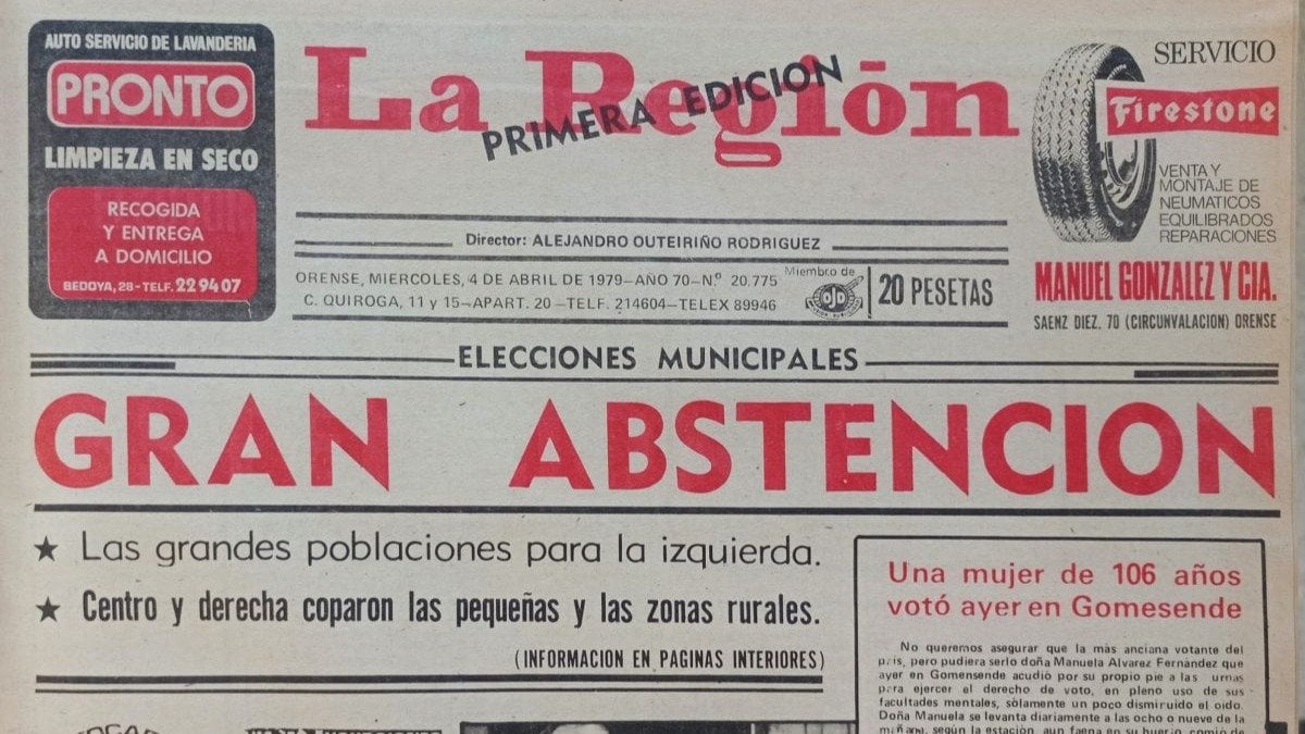 Portada de la primera edición de La Región el 4 de abril de 1979.