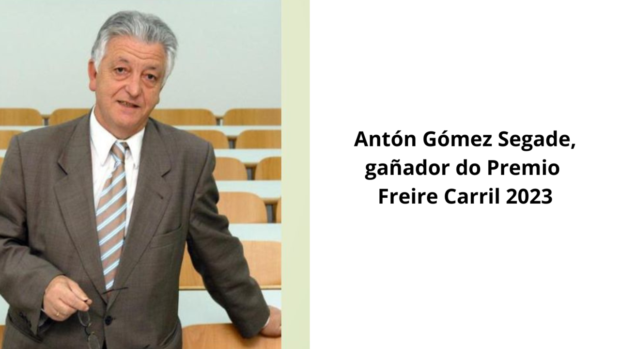 Antón Gómez Segade, gañador do Premio Freire Carril 2023.