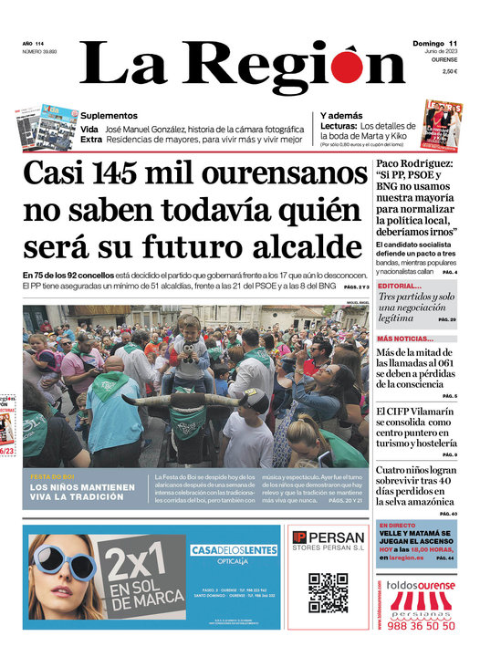 La portada de La Región.