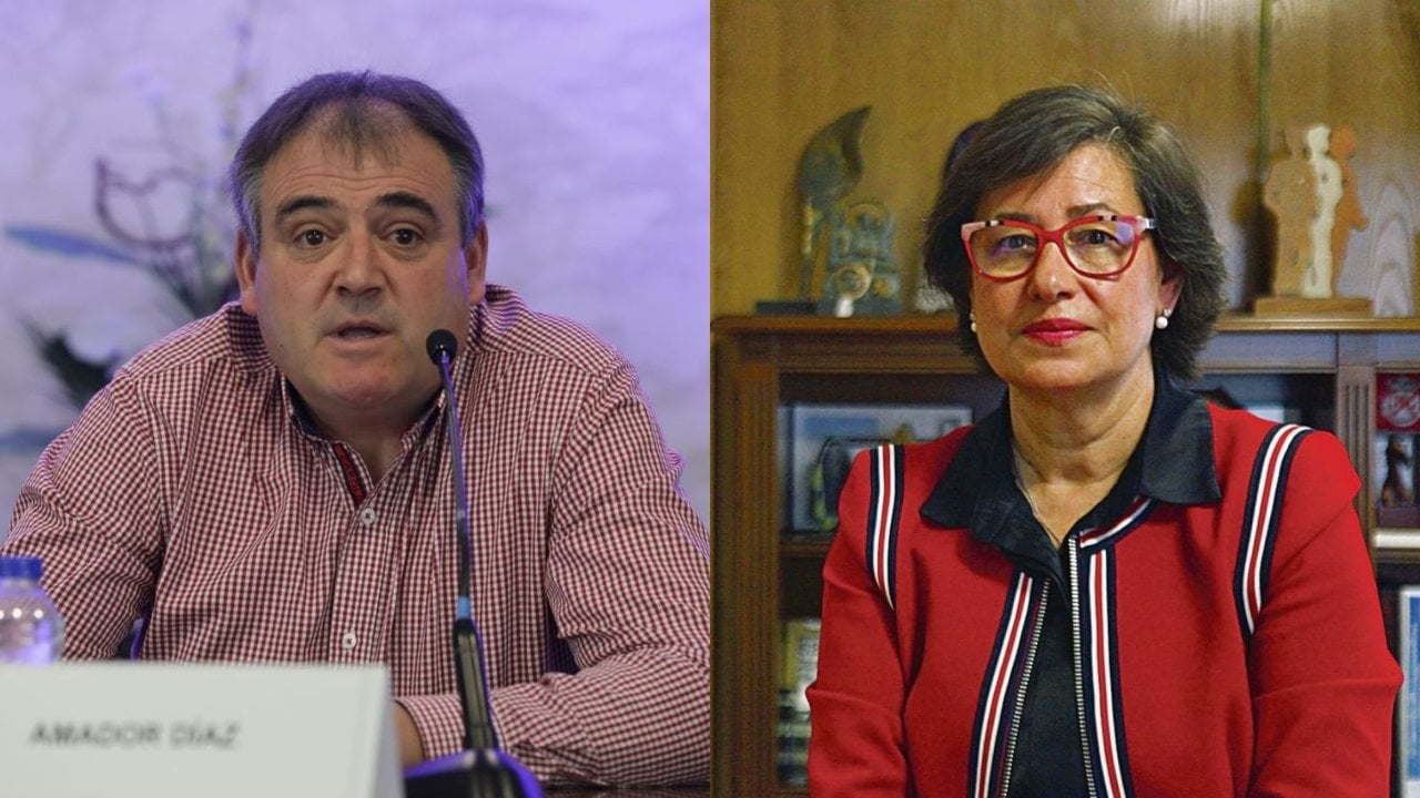 Amador Díaz (AXIL), y Elvira Lama (PSOE), candidatos a la alcaldía de Xinzo.