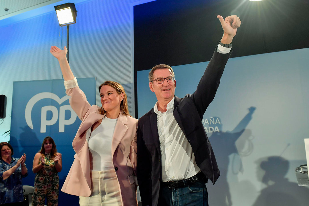 La candidata al Govern Balear, Marga Prohens y el presidente del Partido Popular Alberto Nuñez Feijóo (EFE)