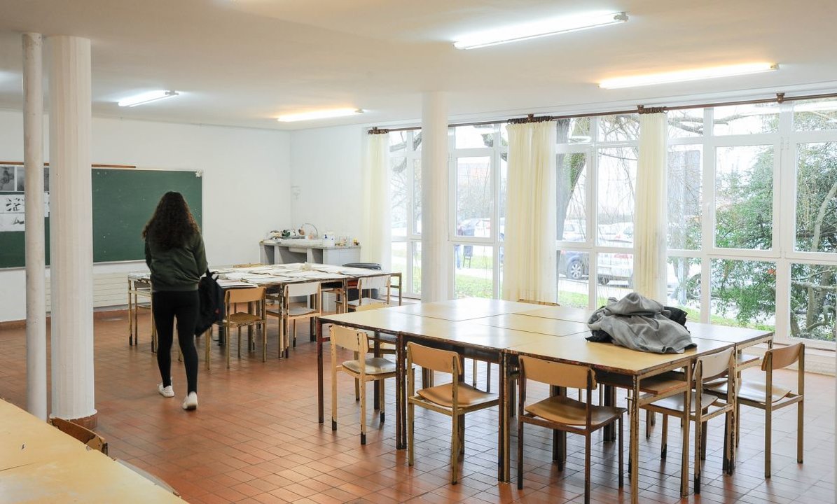 Un aula de un centro educativo en Ourense.