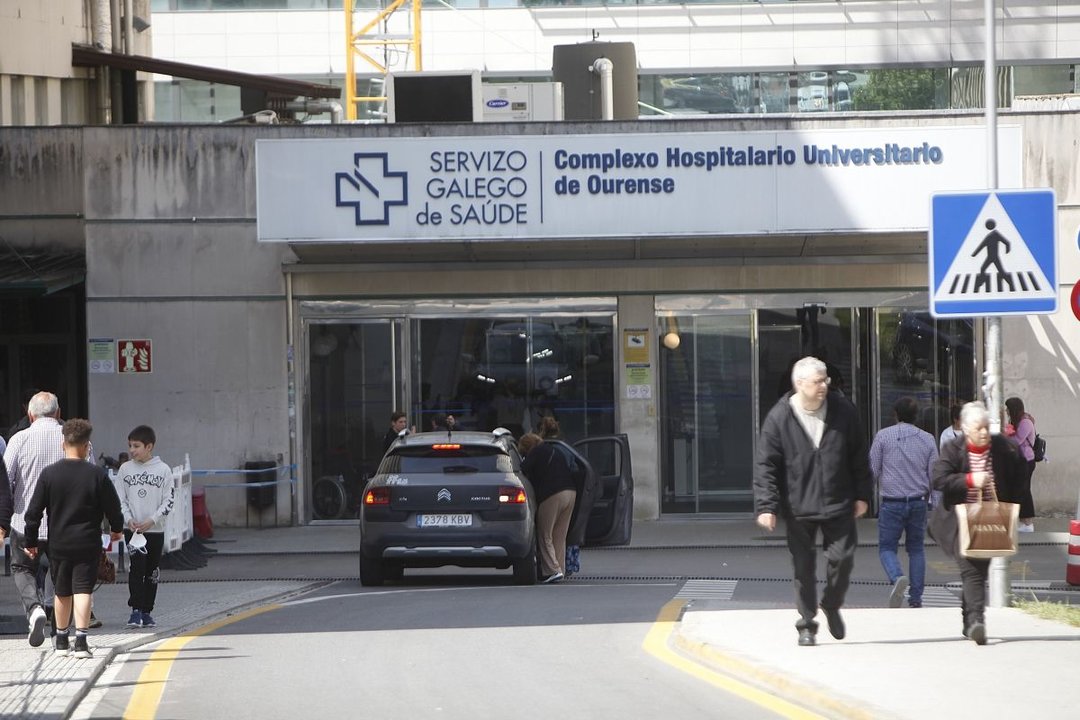 Imagen de la entrada del Complexo Hospitalario Universitario de Ourense (CHUO), donde se encuentra la Unidad de Prevención del Suicidio.