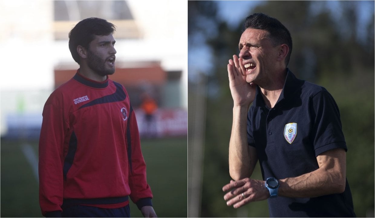 Jorge de Dios (izquierda) y Agustín Ruiz (derecha) dan instrucciones durante un partido de la pasada temporada.