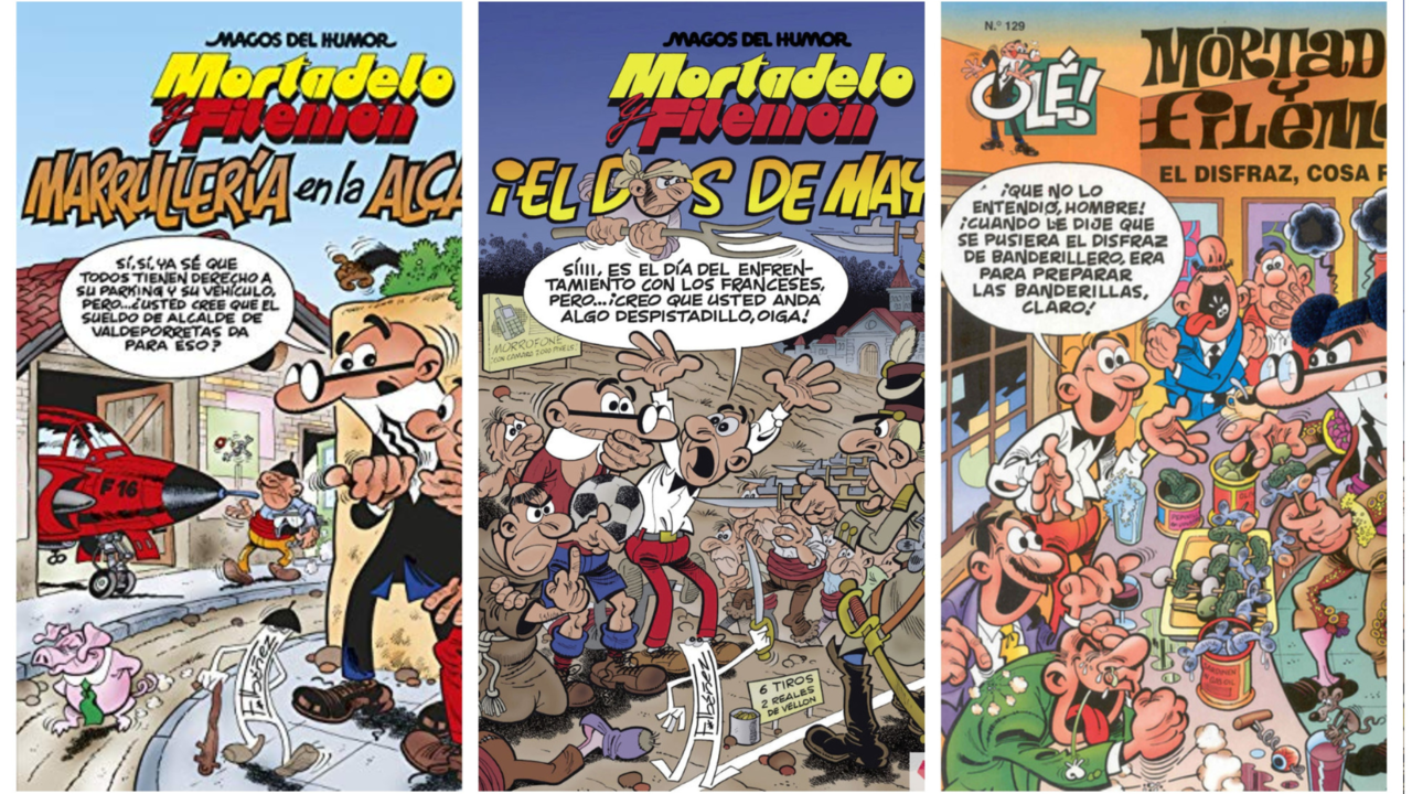 Compendio de portadas de Mortadelo y Filemón.