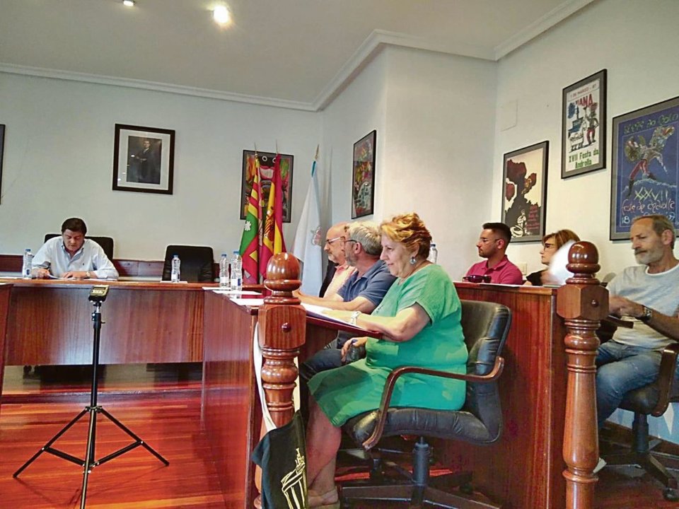 Miembros del BNG y del PSOE durante el pleno.