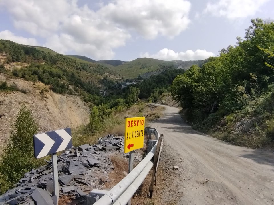 Lugar del accidente en Vilamartín de Valdeorras.