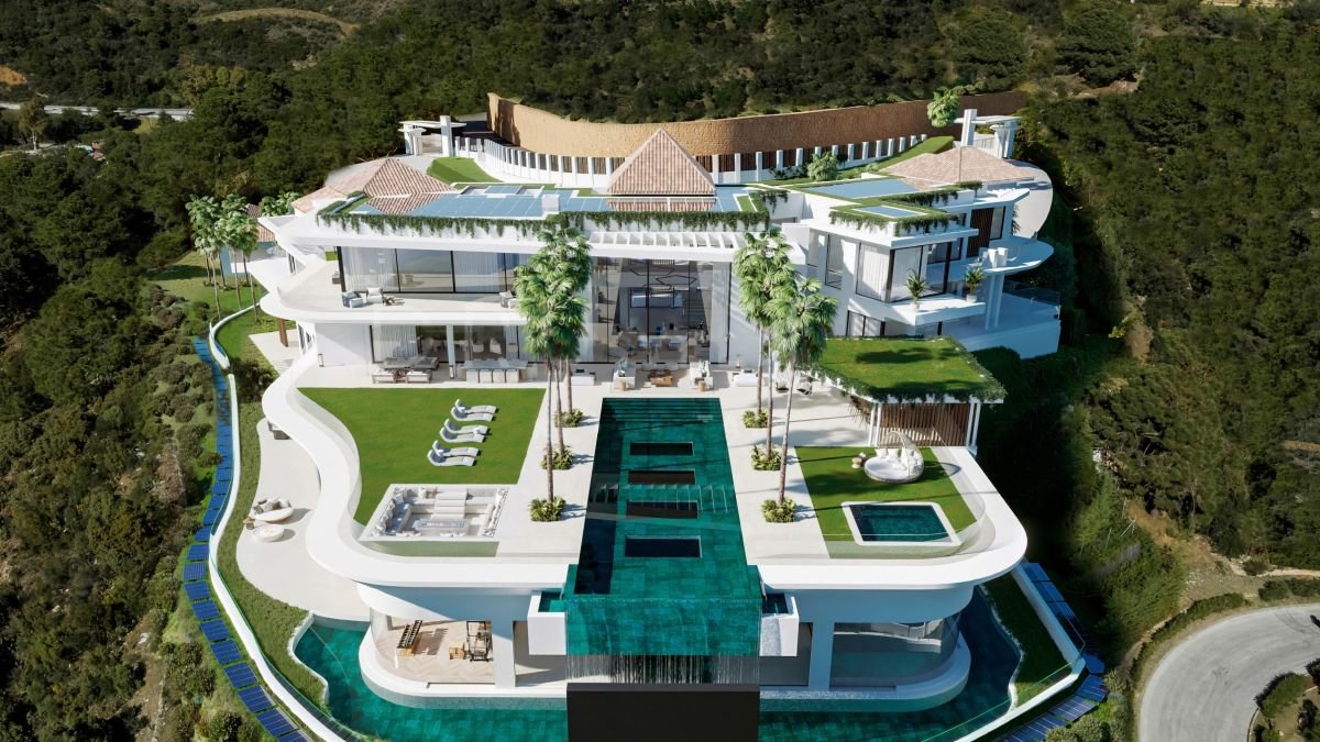 Vista de Villa Enso, la casa a la venta más cara de España, en una urbanización marbellí.