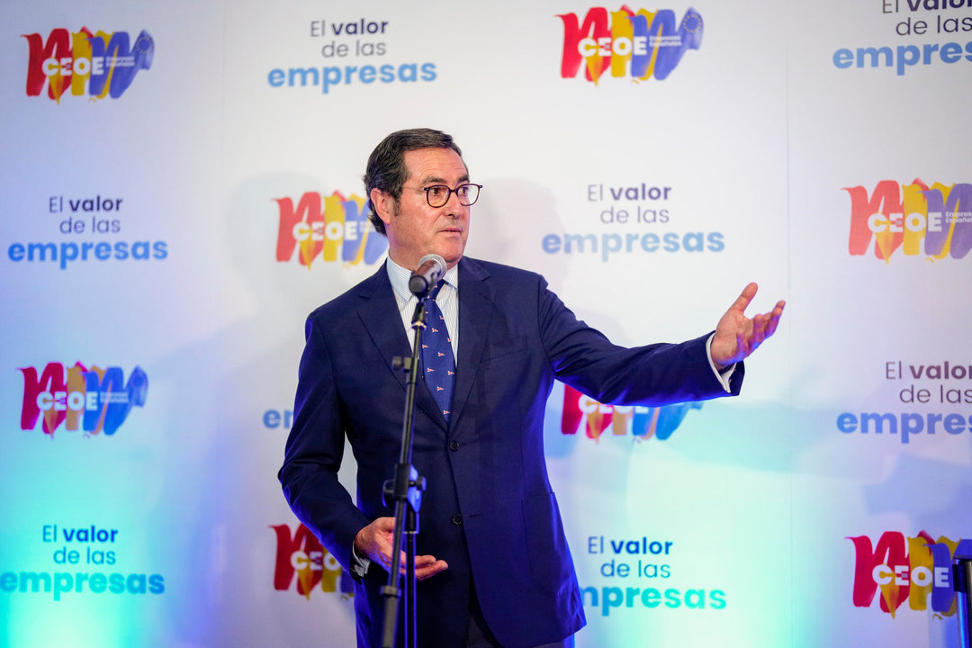 Antonio Garamendi, presidente de la Confederación Española de Organizaciones Empresariales, durante la Asamblea CEOE 2023.