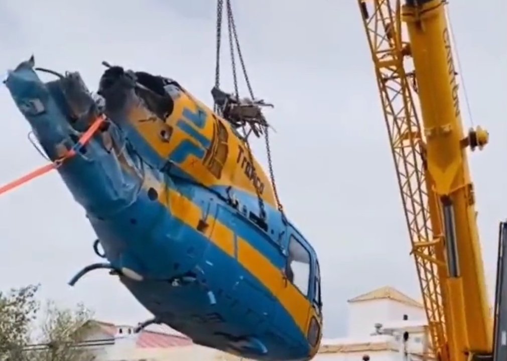 Helicóptero pegasus de la DGT estrellado en Almería