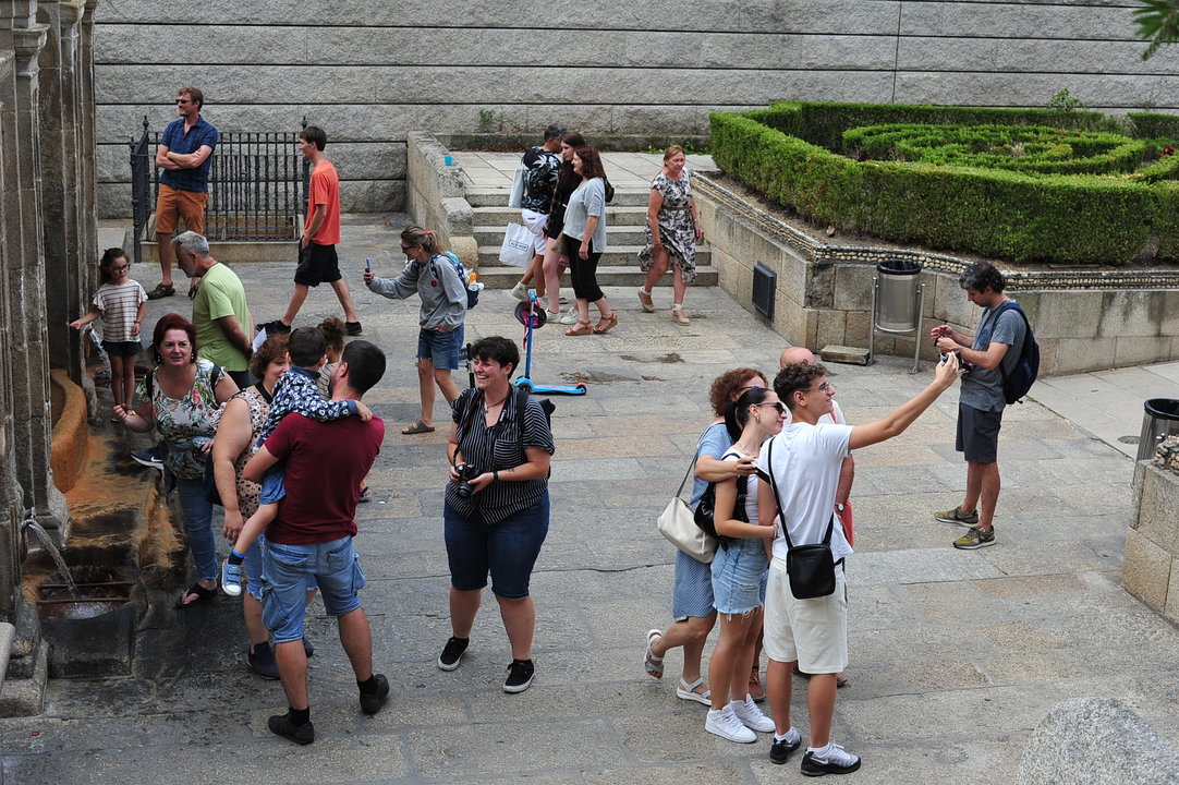 Turistas en As Burgas. Foto: José Paz