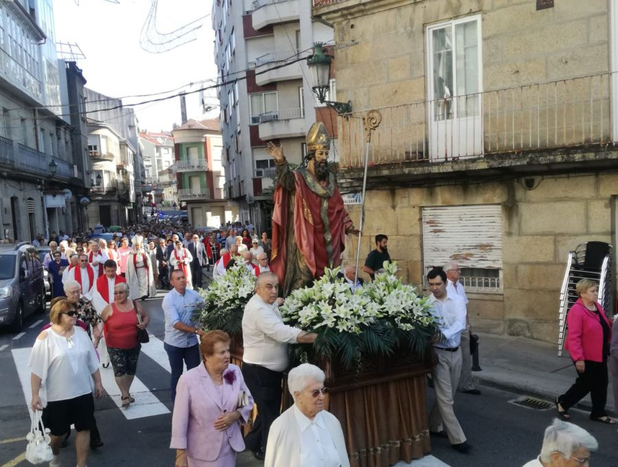 O patrón San Cibrao, na procesión do 17 de setembro.