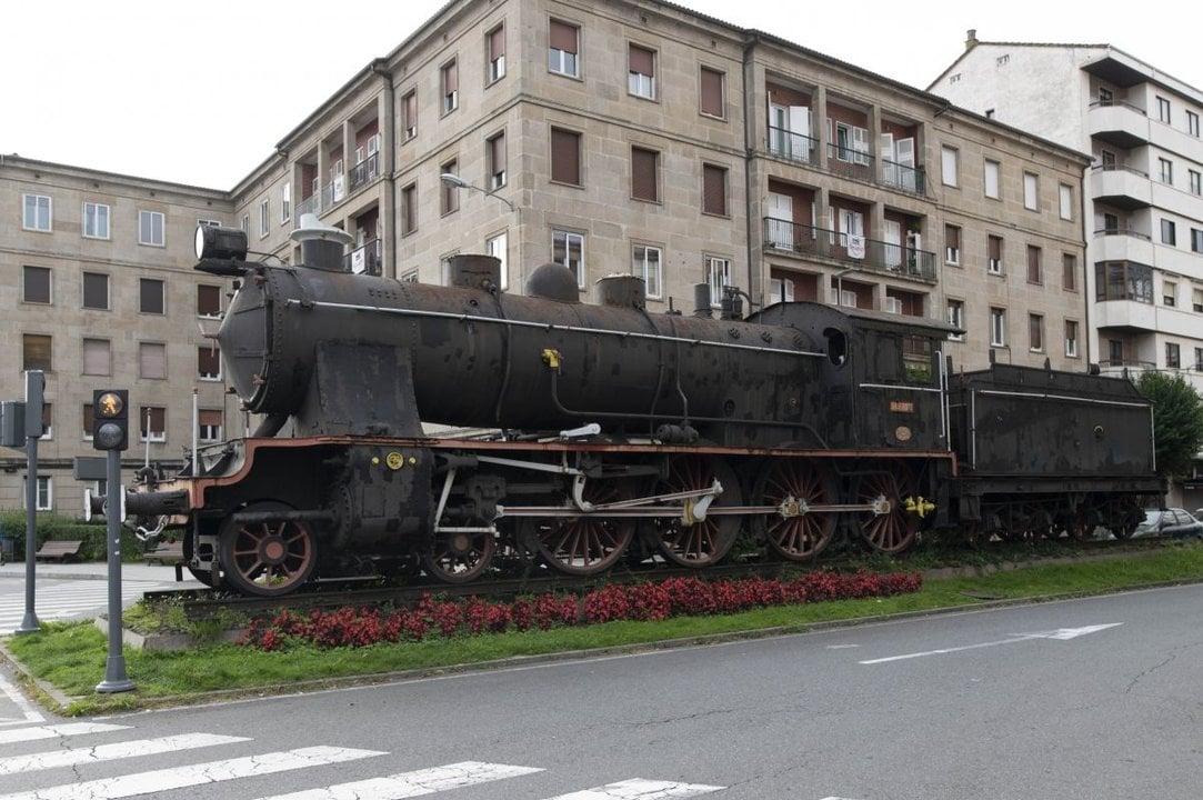 Imagen actual de la locomotora de A Ponte.